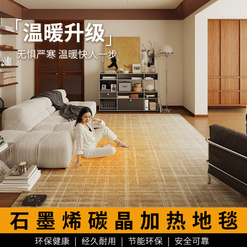 高级感智能恒温电热地毯加热客厅地垫家用卧室床边飘窗电暖地暖垫