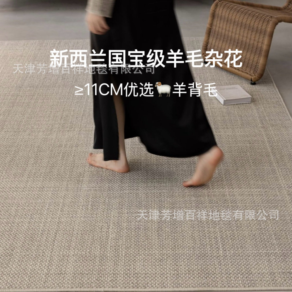 新西兰羊毛高级奶油风地毯客厅法式轻奢家用沙发地垫卧室耐脏满铺