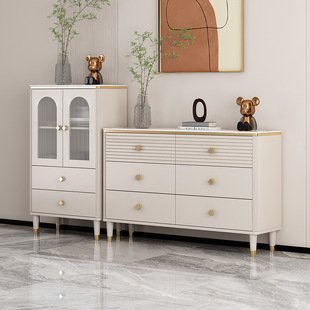 轻奢岩板斗柜卧室收纳柜储物抽屉柜客厅玄关置物柜五斗六斗八斗橱