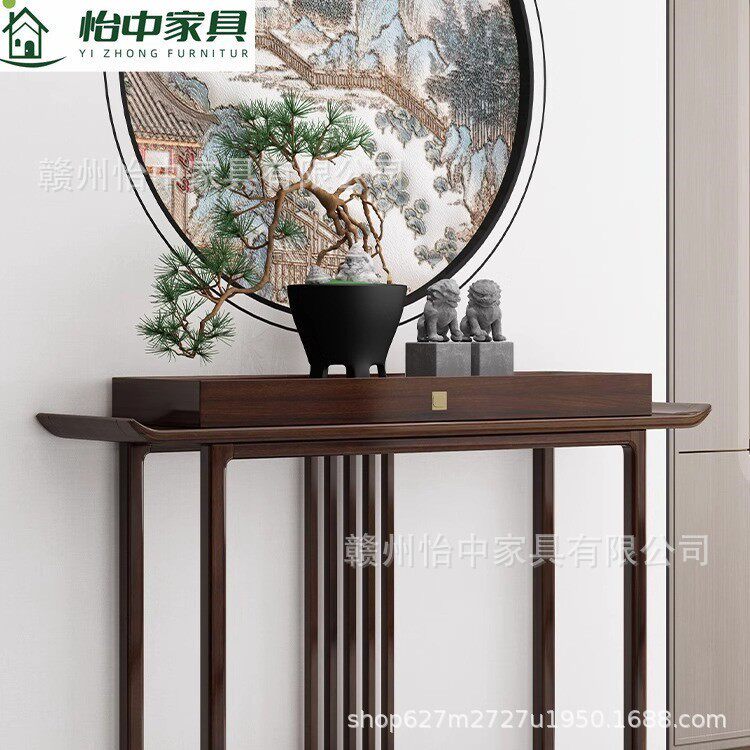 新中式实木供桌香案乌金木玄关桌神台家用端景玄关台供台案台