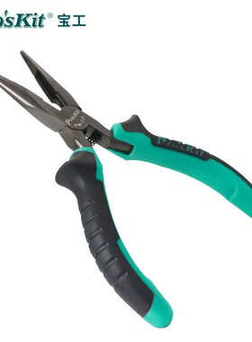 Pro`skit/宝工 PM-736 五金双色有牙尖嘴钳长咀钳套柄夹持钳子