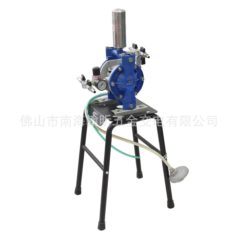 台湾欧维尔AS-10带架套装铝合金3分气动双隔膜泵/油漆泵/泵浦20mm