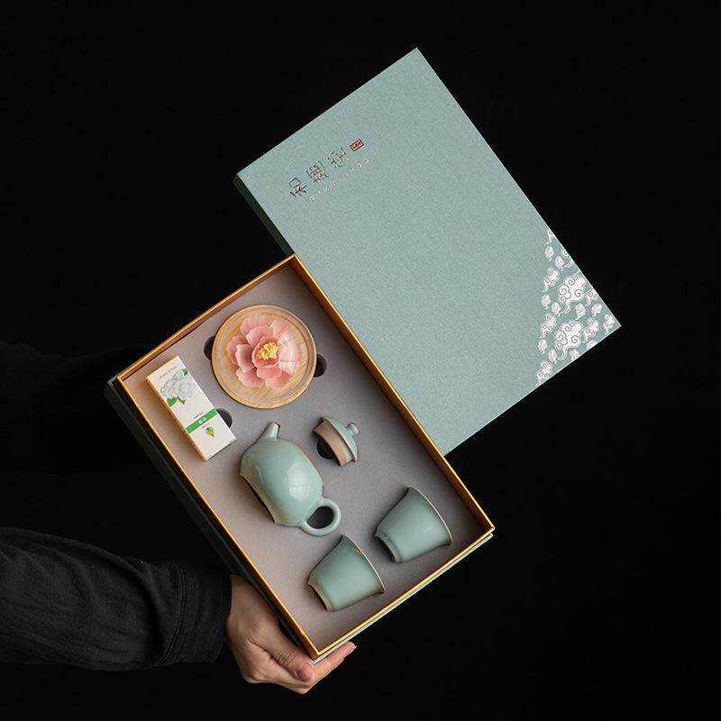 汝窑旅行茶具套装家用功夫户外便携式喝茶2025新款盖碗茶杯茶壶