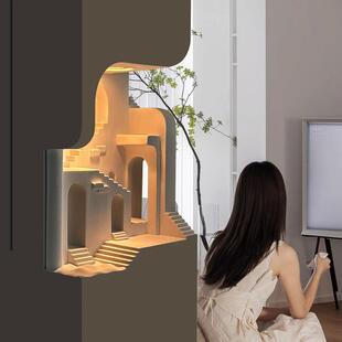 嵌入式石膏灯楼梯转角灯感应夜灯壁龛灯内嵌氛围石膏壁灯