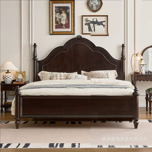 法式复古实木床主卧室1米8双人床高端大气美式新款1米5的家用床