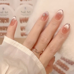 【紫气流光】纯手工高级气质渐变法式猫眼限定美甲穿戴甲