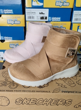 斯凯奇【长绒锁温】女中大童时尚百搭雪地靴舒适中帮休闲靴88321L