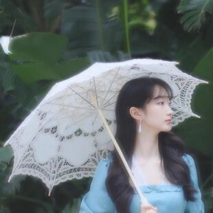 法式复古蕾丝伞Lolita洋伞汉服舞蹈走秀婚纱摄影拍照道具花边伞女