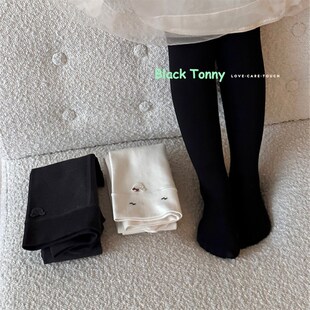 2024秋冬小黑托昵连裤袜儿童舞蹈袜小黑托尼加绒加厚打底连裤袜子