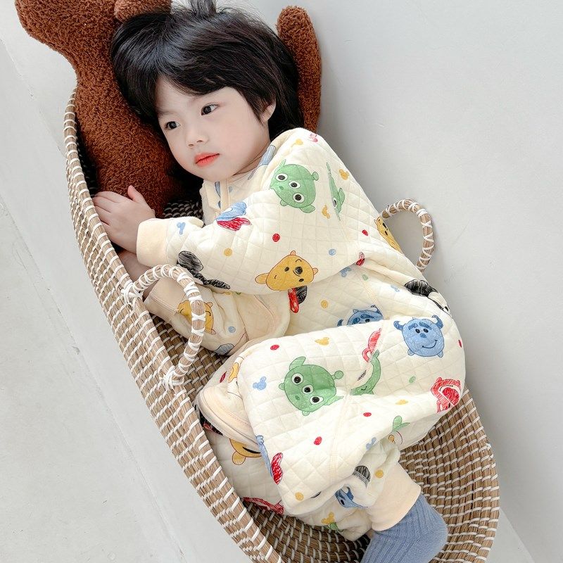 夹棉婴儿睡袋秋冬季款儿童宝宝防踢被子神器分腿纯棉连体睡衣恒温,婴童用品,睡袋/防踢被,淘宝优惠券,粉丝福利购,淘宝优惠卷