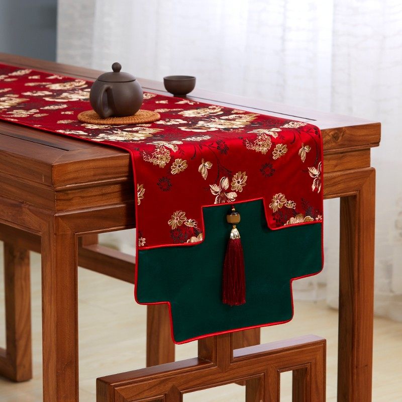 中式禅意桌旗新中式日式茶桌布茶台桌旗布复古中国风茶旗古琴盖布
