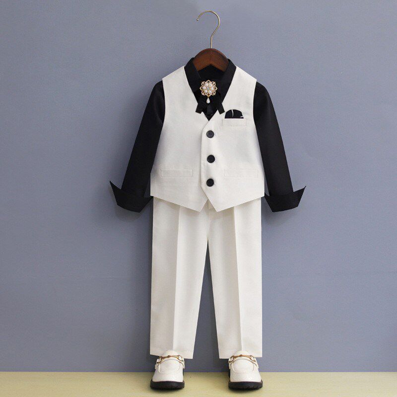 胖男童主持人小礼服夏季加肥加大儿童演讲西装胖孩子钢琴表演出服