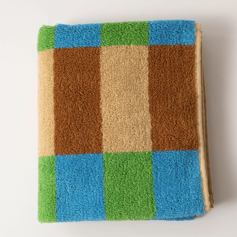 积木乐园毛巾纯棉家用女面巾全棉柔软吸水复古情侣高级新款