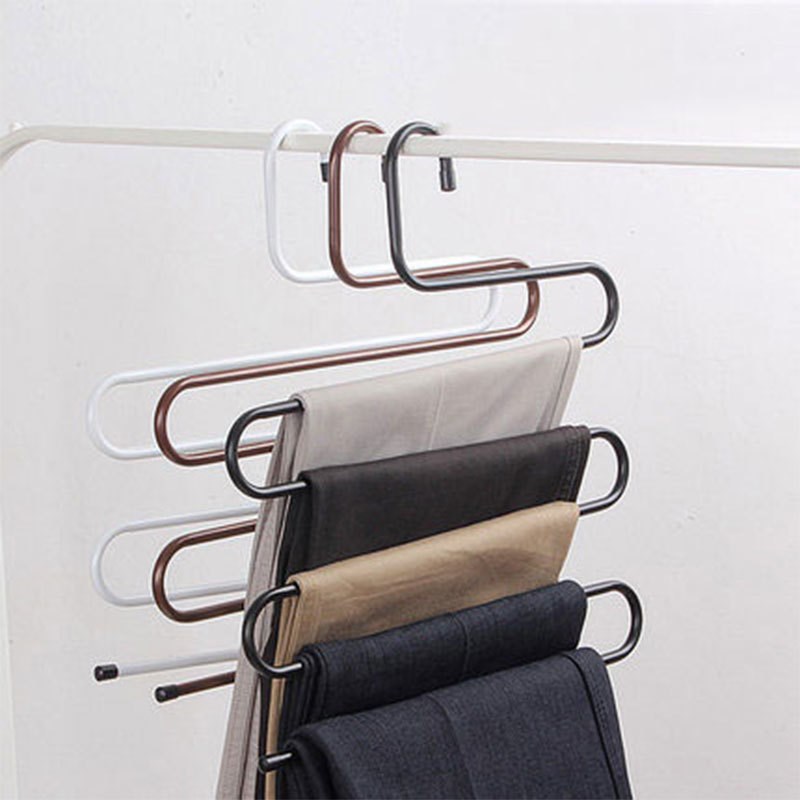 裤子收纳神器不锈钢裤架家用衣柜多功能裤子衣架挂裤子专用架多层