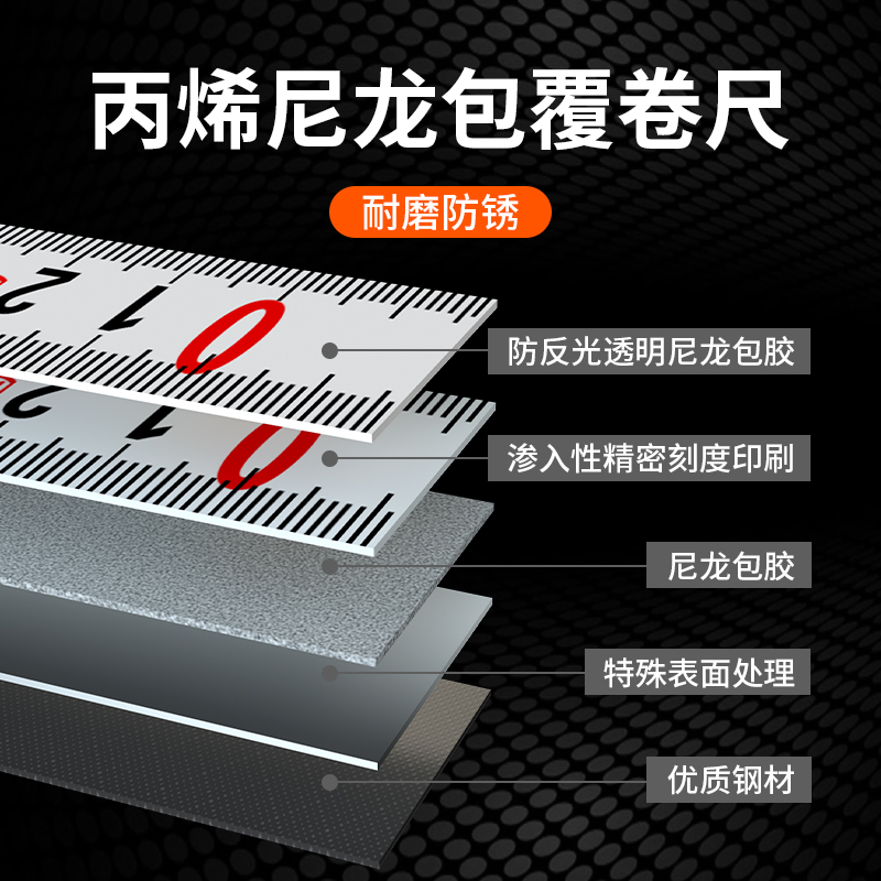 钢卷尺50米防水耐磨尼龙 工程大卷尺100米30量地丈量钢架百米盘尺