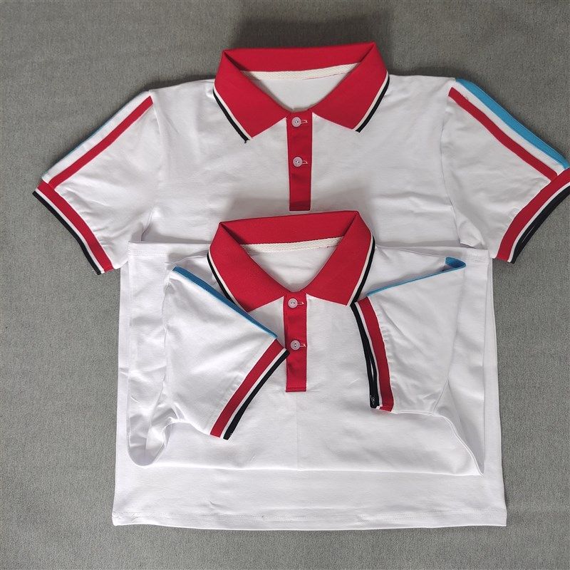 定做夏季大白色拼接红色纯棉短袖T恤POLO衫 支持来图定做,女装/女士精品,POLO衫,淘宝优惠券,粉丝福利购,淘宝优惠卷