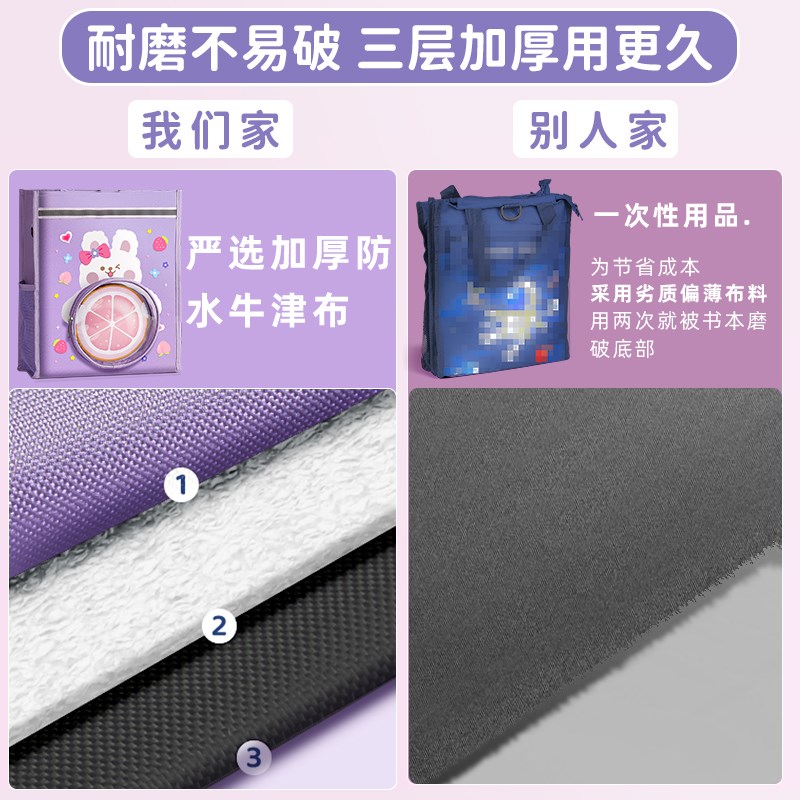 学生手提袋拎书袋小学生大容量帆布补习袋美术包工具袋男童女童作