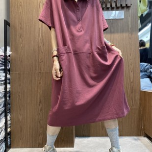法式连衣裙夏季新款短袖中长款衬衣大码宽松显瘦气质polo衬衫裙潮