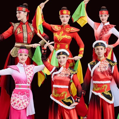 2025新款打鼓演出服女腰鼓威风锣鼓队舞蹈服中国风喜庆秧歌服套装