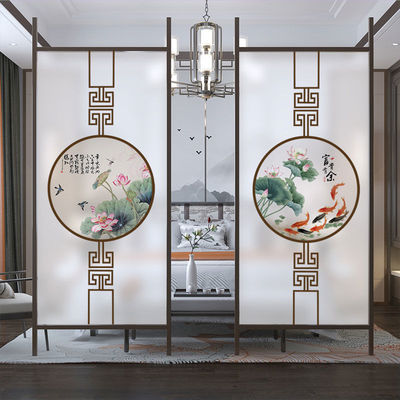 中国风中式古典静电磨砂玻璃贴膜窗户贴纸透光不透明防窥玻璃贴纸