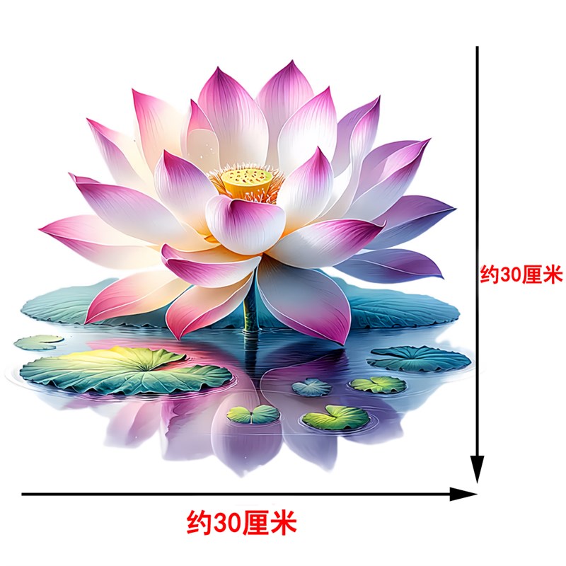 荷花卧室床头装饰贴纸自粘贴画软装墙贴防水瓷砖衣柜门上遮丑宿舍图片