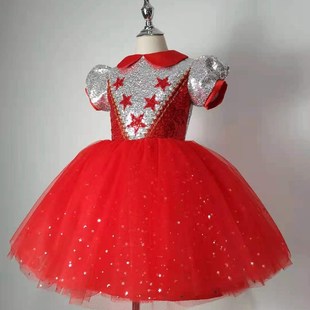 儿童朗诵合唱表演礼服女童公主裙中小学生大合唱服装幼儿园舞蹈裙