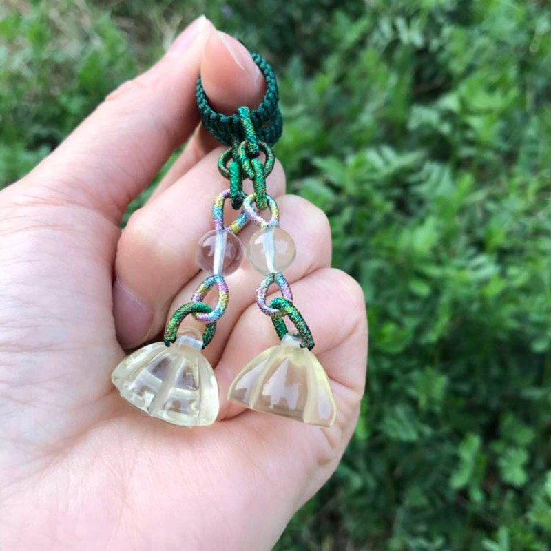 黄水晶莲蓬车钥匙挂件时尚个性创意车内饰品水晶钥匙链手工挂绳
