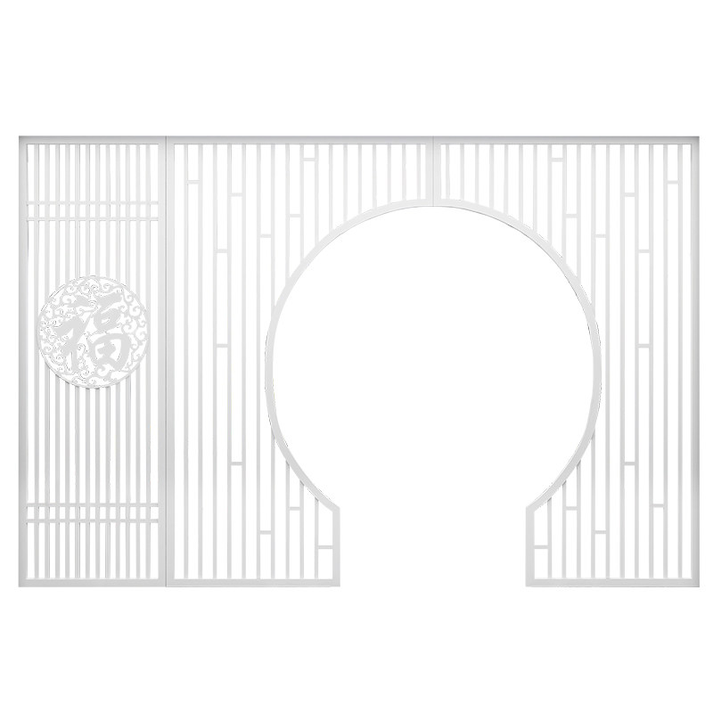 铁艺屏风隔断墙办公室镂空中式月亮门隔断装饰屏风饭厅美容围挡