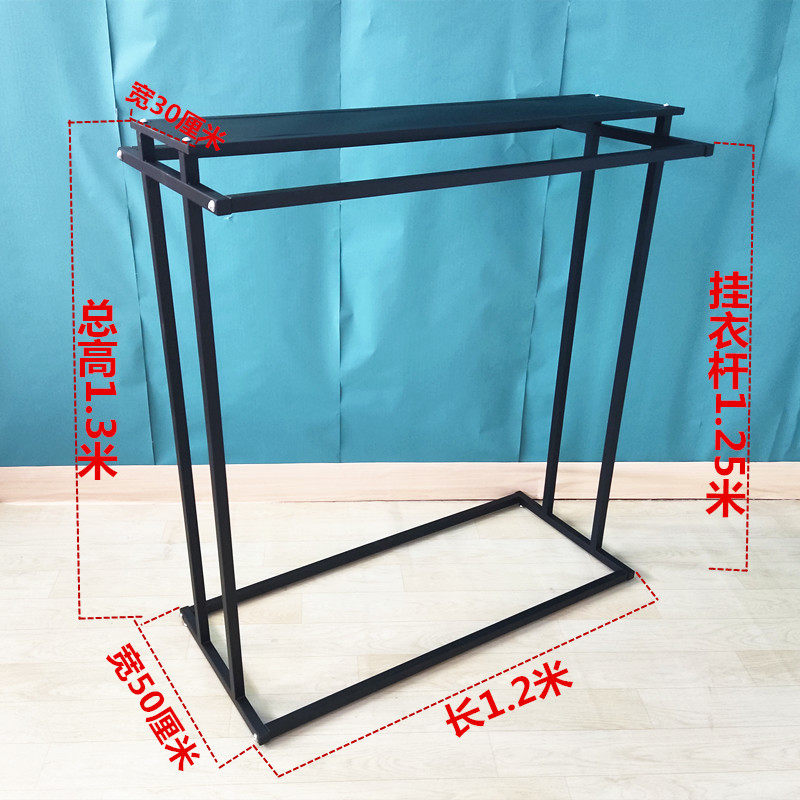 简约服装店中岛架落地展示架男女装童装双排中间货架双杠侧挂衣架