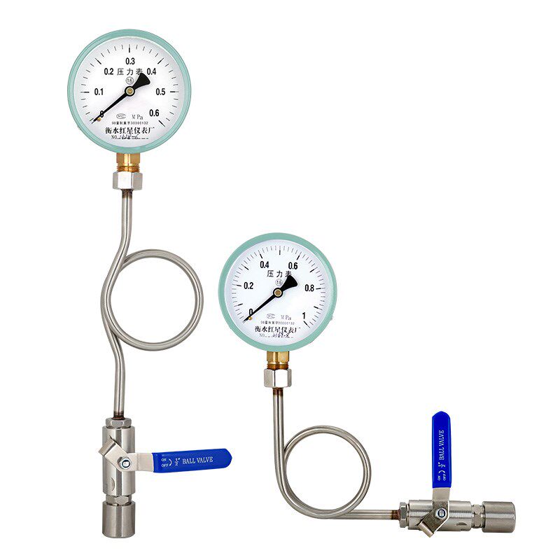 压力表套装测水压气压油压液压表Y100过检缓冲管球阀焊接安装底座