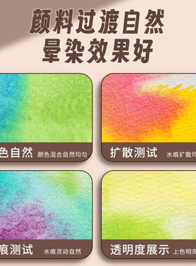 迷你水彩颜料盒分装胡桃木木盒水彩旅行套装史明克固体水彩小画板