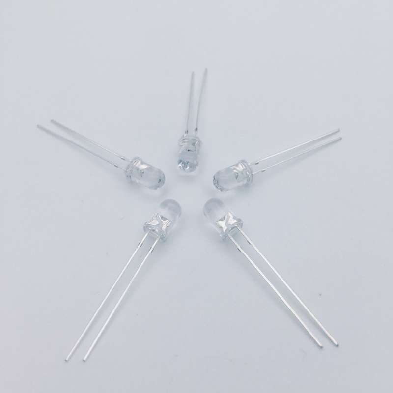 5mm透明白发红绿蓝黄橙紫光led发光二极管 f5直插灯珠短脚指示灯