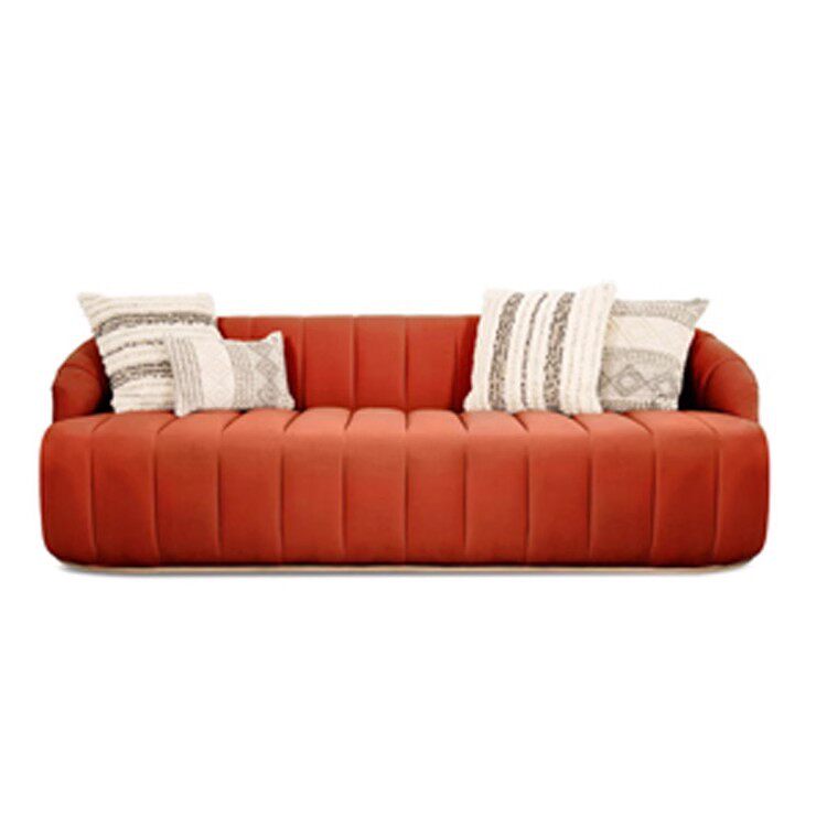 北欧现代布艺意式极简沙发客厅简约现代异形三人位多人直排沙发