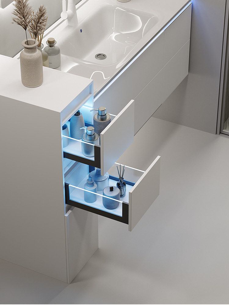 多层实木落地立柜可尺寸简约浴室柜组合窄边柜侧边收纳卫生间