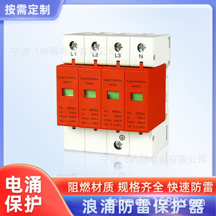飞纳得 B15电源防雷器千兆以太端口机柜三相电涌保护器 RTP