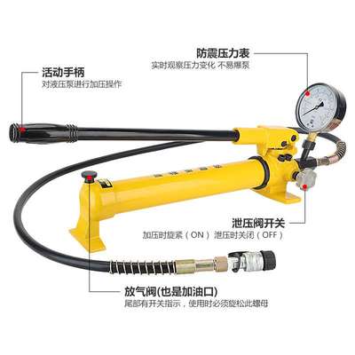 手动液压泵便携式手动泵CP-180大油量快速给油液压工具小型带表