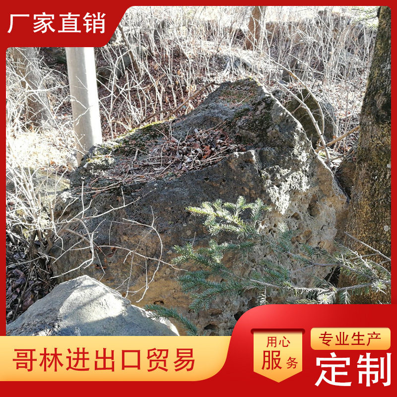 园林景观 别墅假山 用大块火山石 火山岩板 蘑菇石