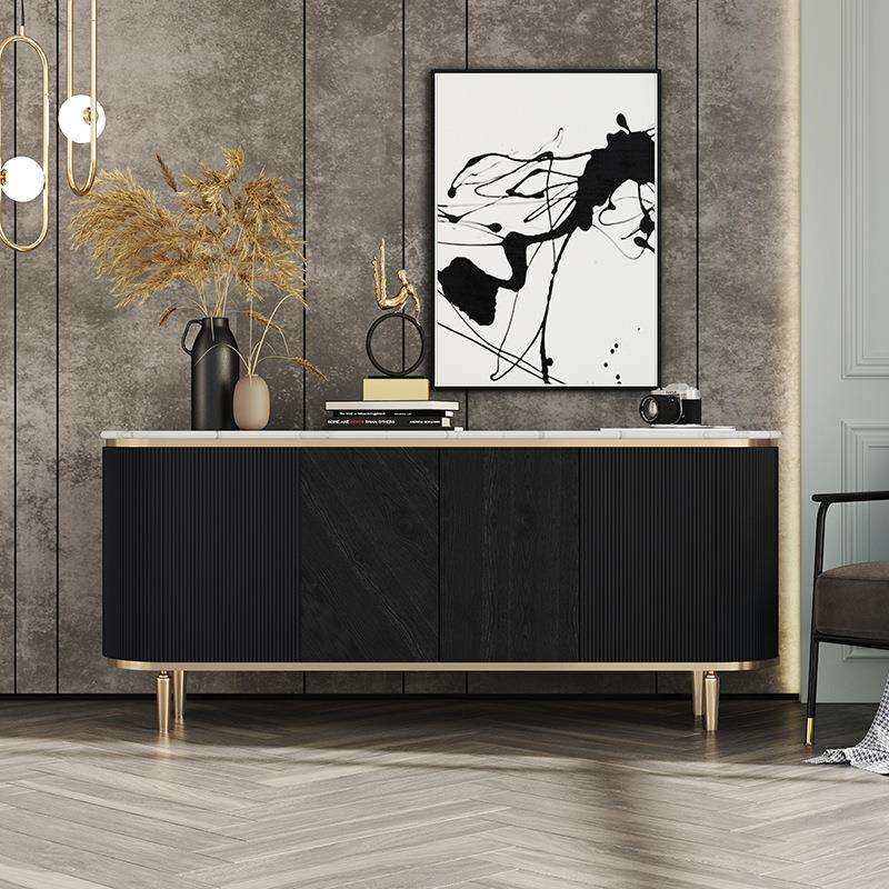 轻奢大理石电视柜高款客厅储物装饰柜简约现代家用靠墙卧室电视柜