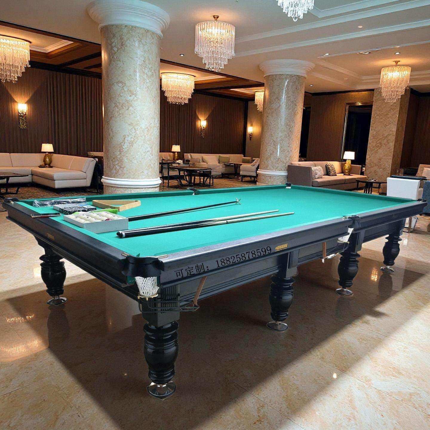 俄式台球桌标准型商用大理石比赛美式黑八室内家用桌球台工厂
