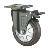 100 SUPO向荣 522 万向脚轮J05S 01D 4寸中重型带双刹车 橡胶静音