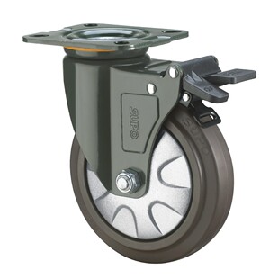 SUPO向荣 4寸中重型带双刹车 橡胶静音 万向脚轮J05S-01D-100-522