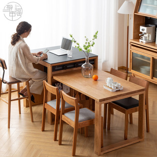 开森岛台 实木岩板厨房餐厅橱柜储物柜茶水柜餐边柜碗柜家用吧台