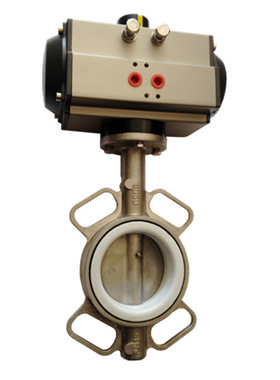 D671F气动阀门四氟不锈钢对夹蝶阀q