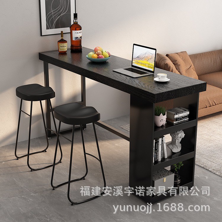实木小户型靠墙窗边吧台桌