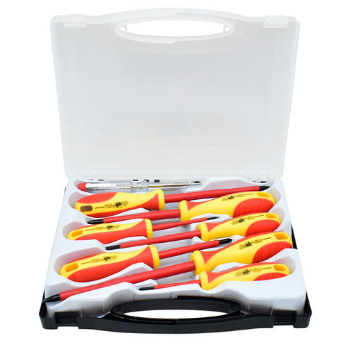 艾威博尔 455008 8件双色柄VDE绝缘螺丝批套装螺丝刀起子电工专用