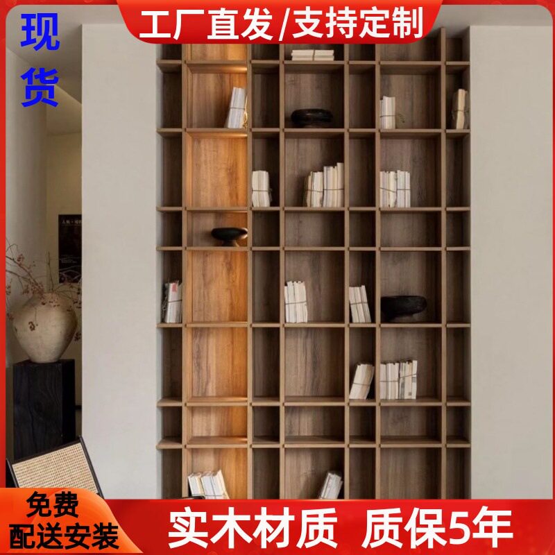 北欧烤漆书柜置物架展示架书架实木落地储物架现代简约壁挂柜包邮