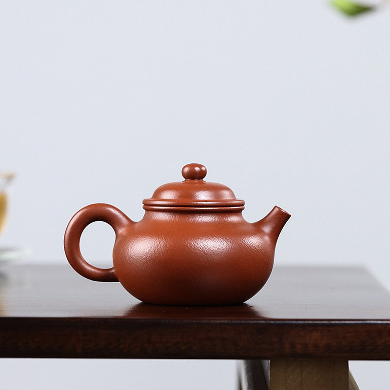 纯全手工原矿朱泥宜兴紫砂茶壶传统容天壶小品泡茶壶办公家用茶具