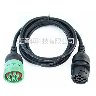 9针JIN1939*2型公头至J1939黑色1号母头延长线至J1939绿色卡车线