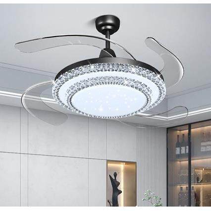 现代简约风扇灯卧室餐厅吊扇灯超薄家用电扇灯一体隐形电风扇吊灯