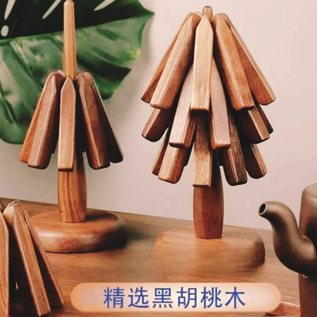 隔热餐垫网红创意餐垫厨房实木胡桃木锅垫家用隔热垫防高温
